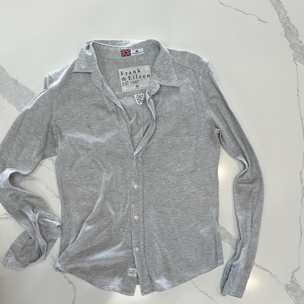 Frank & Eileen Light Gray Button-Down Shirt - Barry XS